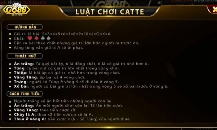 Người chơi cần phải nắm vững cách chơi, luật lệ, thuật ngữ khi chơi bài Catte