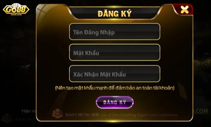 đăng ký Go88 Người chơi cần điền đầy đủ và chính xác các thông tin cá nhân để đăng ký Go88