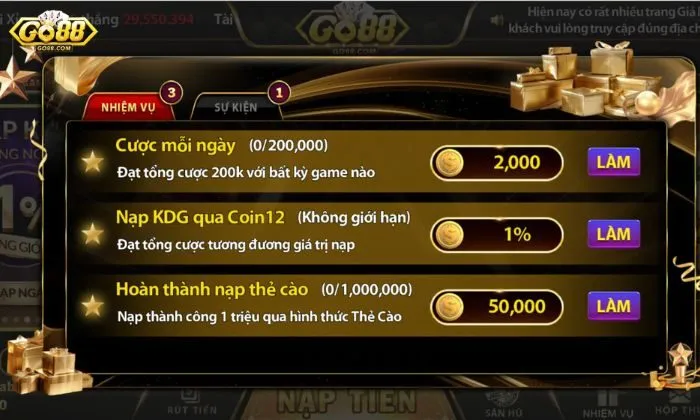 Khuyến mãi tràn ngập tại Go88