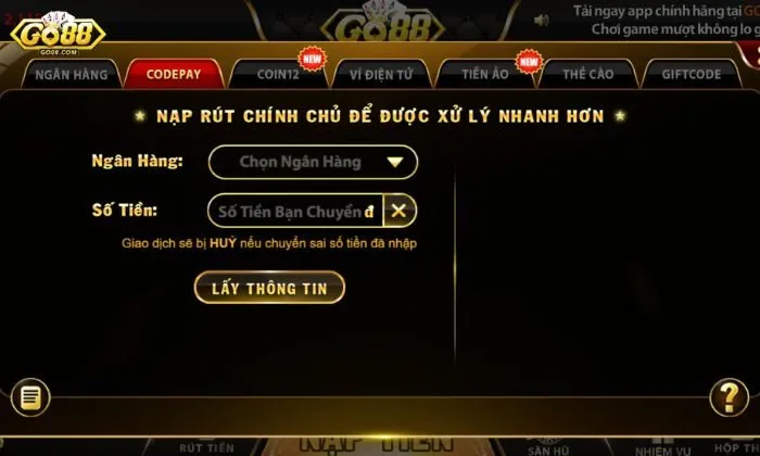 Thanh toán minh bạch và an toàn tại Go88
