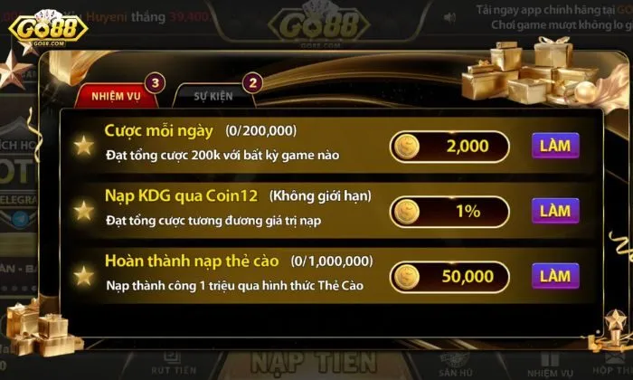 Khuyến mãi được săn đón nhiều nhất tại Go88