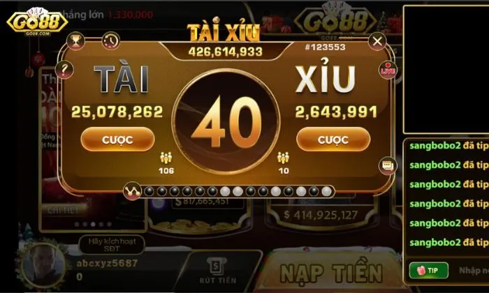 Nắm rõ luật chơi tài xỉu Go88 để thắng