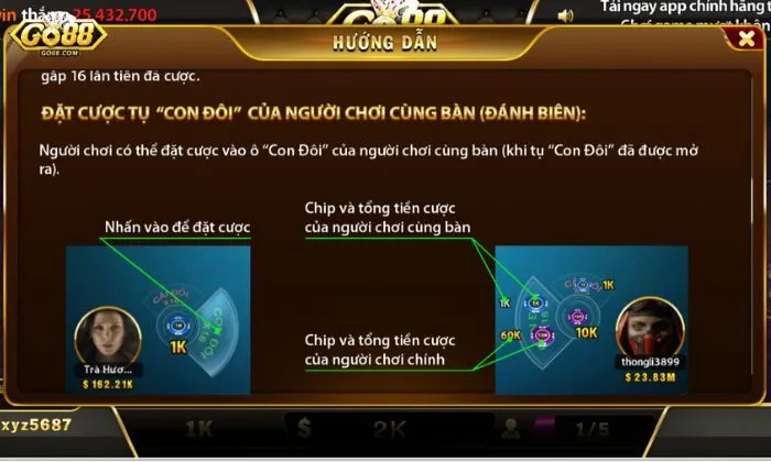 Nhấn "CHƠI NHANH" để tham gia vào bàn chơi.